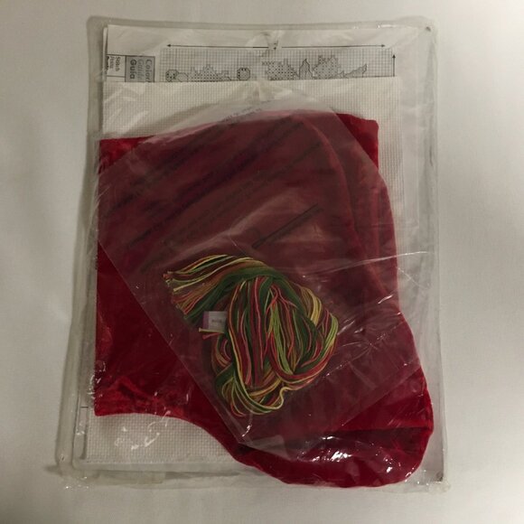 Bucilla 84849 Counted Cross Stitch Kit Stocking Cuff 18 “ Red Velvet Stockin - Picture 2 of 2